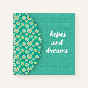 Hoffnungen und Träume Boho Mint Notizbuch