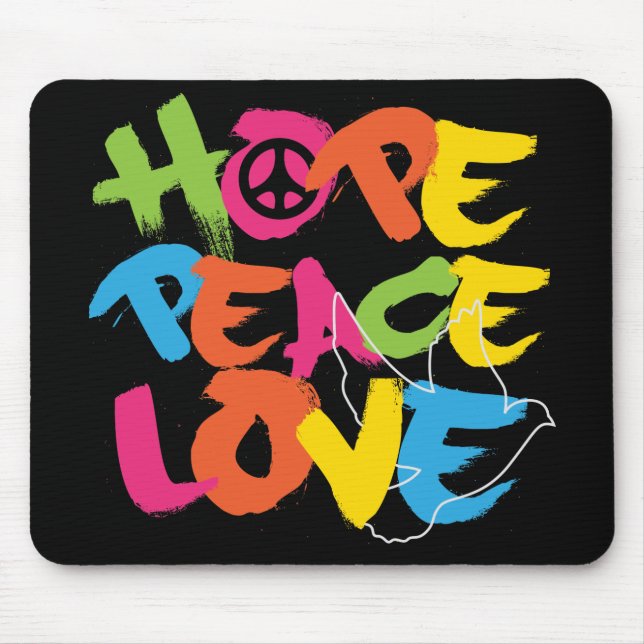 Hoffnungs-FriedensLiebe Mousepad (Vorne)