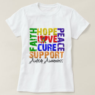 Hoffnungs-Liebe-Heilungs-Autismus-Bewusstsein T-Shirt