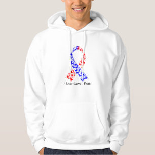 Hoffnungs-rotes und blaues Bewusstseins-Band Hoodie