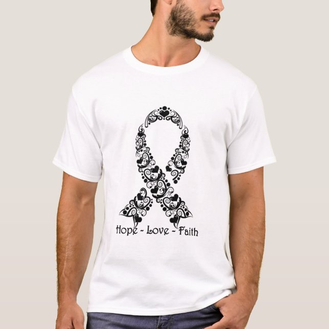 Hoffnungs-schwarzes Bewusstseins-Band T-Shirt (Vorderseite)