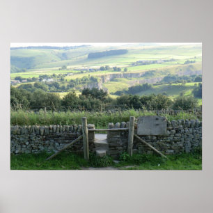 Hoffnungs-Tal in den Derbyshire-Tälern Poster
