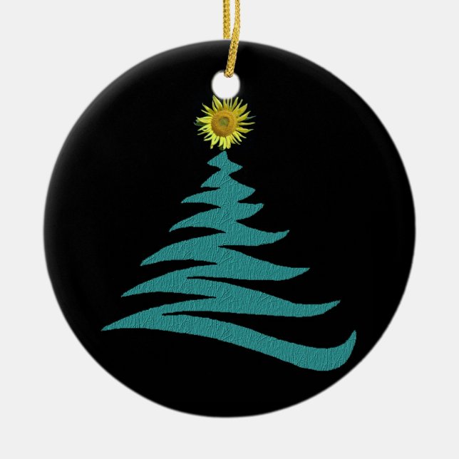 Hoffnungs-Weihnachtsbaum-Verzierung - rund Keramik Ornament (Vorne)
