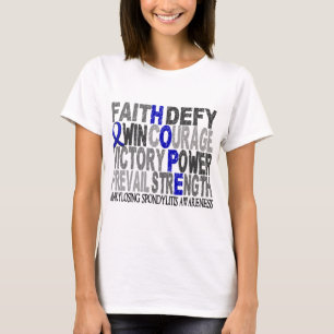 Hoffnungs-Wort-Collage, die Spondylitis Ankylosing T-Shirt