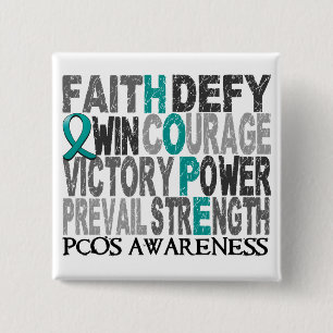 Hoffnungs-Wort-Collage PCOS Button