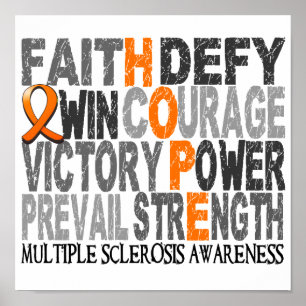 Hoffnungs-Wort-Collagen-multiple Sklerose Poster