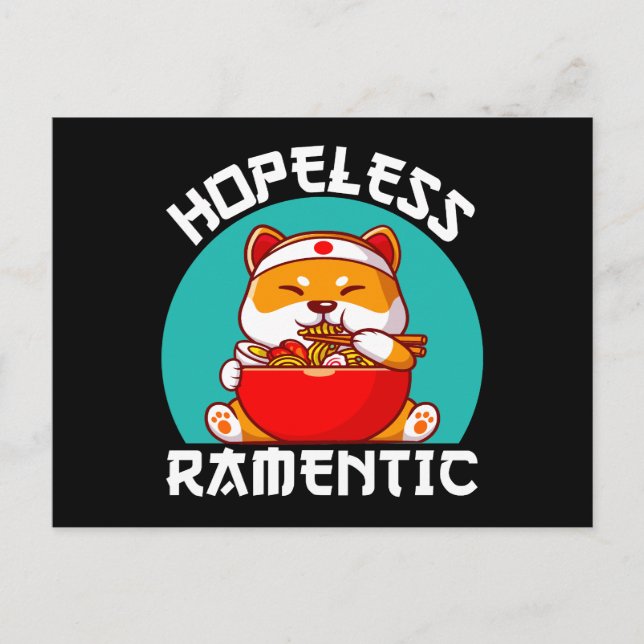 hoffnungslos Ramentic Corgi Dog Anime Postkarte (Vorderseite)
