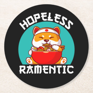 hoffnungslos Ramentic Corgi Dog Anime Runder Pappuntersetzer