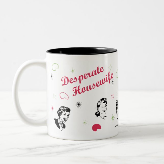 Hoffnungslose Hausfrau-Tasse Zweifarbige Tasse (Links)