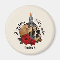 Hoffnungslose Romantik - Gotischer Schädel, Rote R