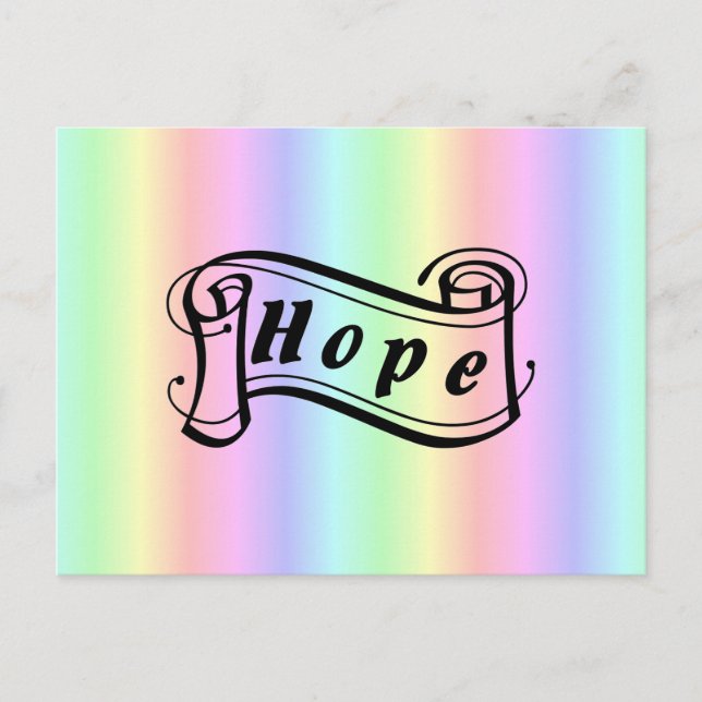 Hoffnungsrollen auf Regenbogen Postkarte (Vorderseite)