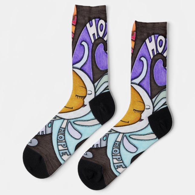 Hoffnungsstrahlen Socken (Linkes Detail)