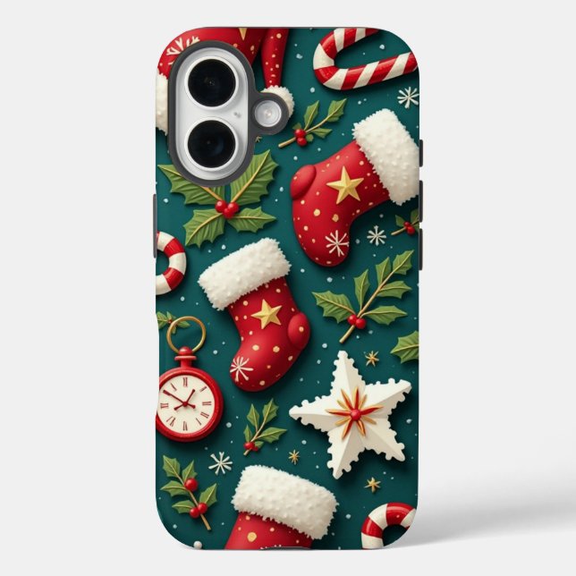 Hoffnungsvolle Weihnachts iPhone 16 Fall Hülle (Rückseite)
