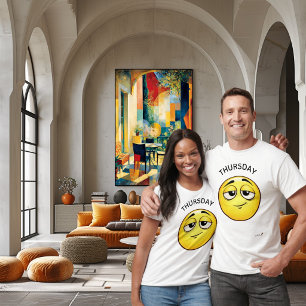 Hoffnungsvolles Emoji Donnerstag-Stimmung Design T-Shirt