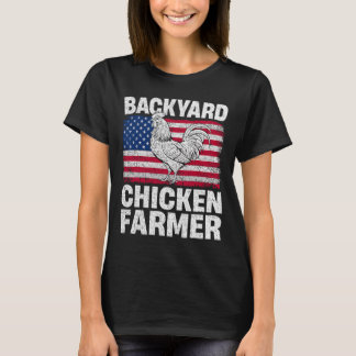 Hofhuhn Farmer Usa-Flagge Patriotisch 4. Juli T-Shirt