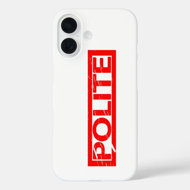 Höfliche Briefmarke iPhone 16 Hülle (Rückseite)