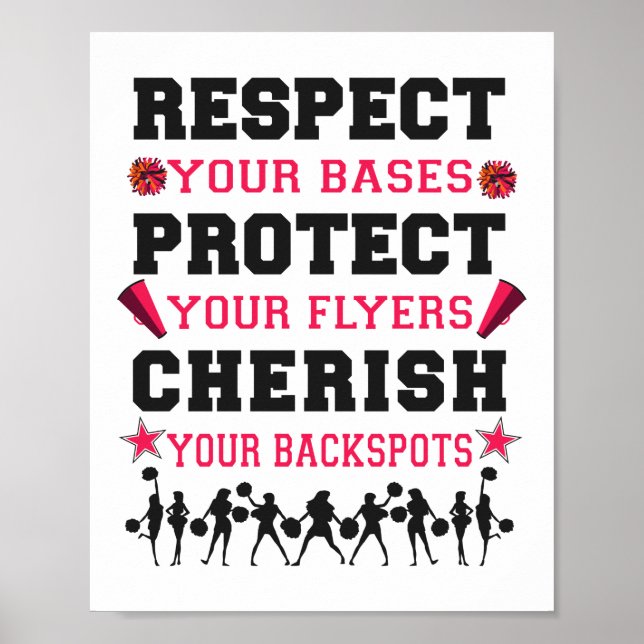 Höflicher Cheer Respekt für Ihre Bases schützen Ih Poster (Vorne)
