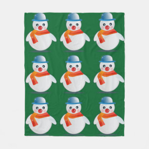 Höflicher Schneemann Fleecedecke