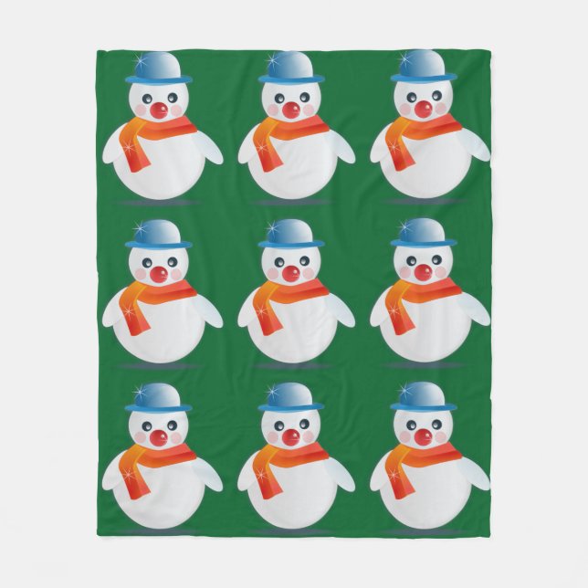 Höflicher Schneemann Fleecedecke (Vorderseite)