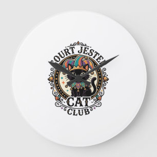 Hofnarr Katze Lustige Katzenliebhaber Design - Hof Große Wanduhr