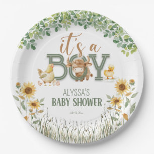 Hoftiere Baby Boy Baby-Party Pappteller