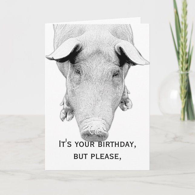 Hog den Kuchen nicht - Happy Birthday Karte (Vorderseite)