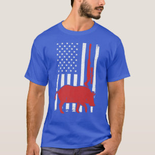 Hog Hunters Amerikanische Flagge Lustige Wilde Sch T-Shirt