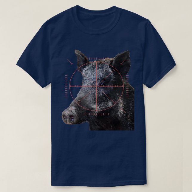 Hog Jagd Wildschwein im Blickfeld Kunst, Dichtung  T-Shirt (Design vorne)
