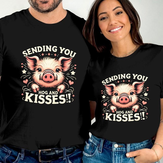 Hog und Kisses Valentines Adorable Pig T-Shirt (Von Creator hochgeladen)