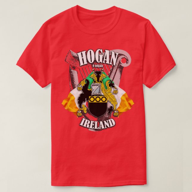 Hogan Familienname Englisch und Irisch T-Shirt (Design vorne)