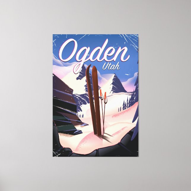 Hogden, Utah Ski Poster Leinwanddruck (Vorderseite)
