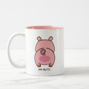 Hogging All the Coffee! 🐷 ☕ 😂 Zweifarbige Tasse