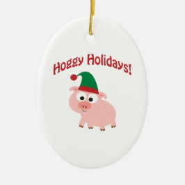 Hoggy Holidays! Elf Pig Keramikornament