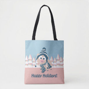 Hoggy Holidays! Winter Pig Throw Kissen Tasche