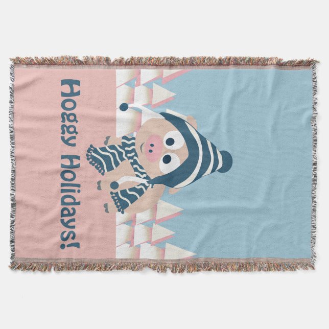 Hoggy Holidays! Winterschwein Decke (Vorderseite)