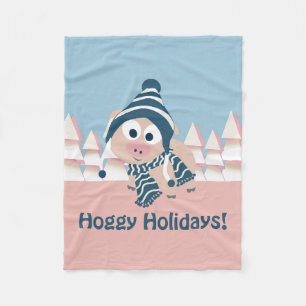 Hoggy Holidays! Winterschwein Fleecedecke