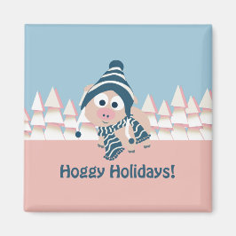 Hoggy Holidays! Winterschwein Magnet