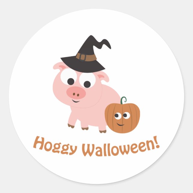 Hoggy Walloween! Runder Aufkleber (Vorderseite)