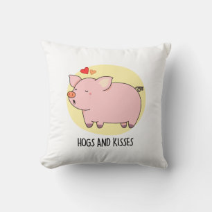 Hogs and Kisses Funny Hog Pig Pub Kissen