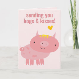 Hogs & Kisses - Niedliches Schweinefieber Geburtst Karte