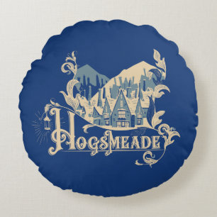 HOGSMEADE™ Grafik des alten Dorfes Rundes Kissen