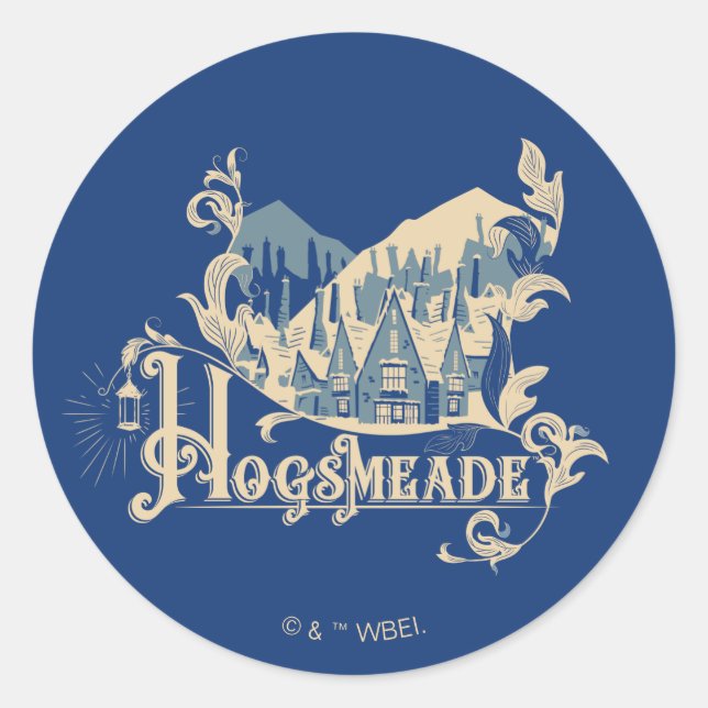 HOGSMEADE™ Vintag Village Graphic Runder Aufkleber (Vorderseite)