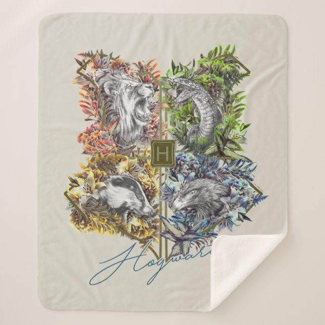 HOGWARTS™ Abzeichen Blumengrafik Sherpadecke (Vorderseite)