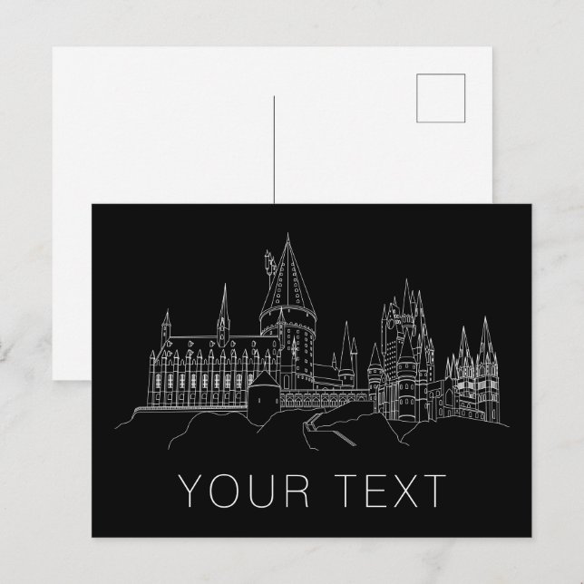 HOGWARTS™ CASTLE-Kontur Postkarte (Vorne/Hinten)