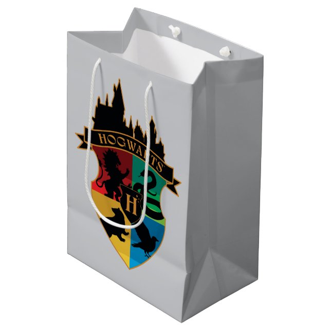 HOGWARTS™ Castle Wappen House Pride Abzeichen Mittlere Geschenktüte (Vorderseite Schrägansicht)