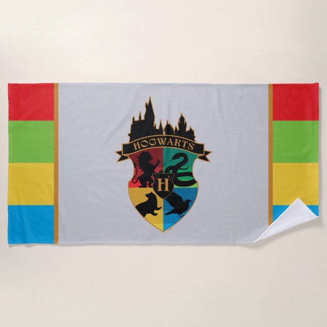 HOGWARTS™ Castle Wappen House Pride Abzeichen Strandtuch (Vorderseite)