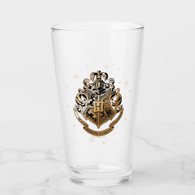 HOGWARTS™ Goldenes Wappen Glas (Vorderseite)
