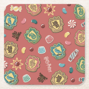 HOGWARTS™ Häuser-Feiertags-Cookie-Muster Rechteckiger Pappuntersetzer