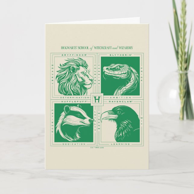 HOGWARTS™ House Animals Grid Karte (Vorderseite)