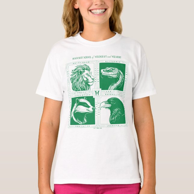 HOGWARTS™ House Animals Grid T-Shirt (Vorderseite)